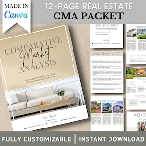 Comparative Market Analysis CMA Packet, Canva Template, Seller Packet, Listing Presentation, Appraisal Packet, Real Estate Marketing