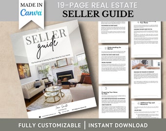 Real Estate Marketing, Home Seller Guide, Realtor Branding, Real Estate Seller Packet, Canva Template, Presentation Book, Instant Download