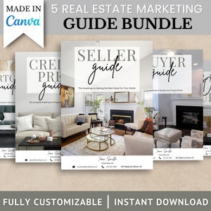 Real Estate Marketing Guide Bundle, Buyer Seller Packet, FSBO Guide, Canva Template, Realtor Presentation Book, Customizable PDF
