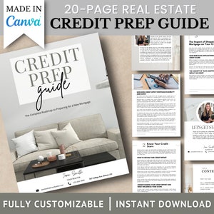 Real Estate Marketing Credit Prep Guide, Buyer Seller Packet, Canva Template, Realtor Presentation Book, Customizable PDF, Brand Promotion