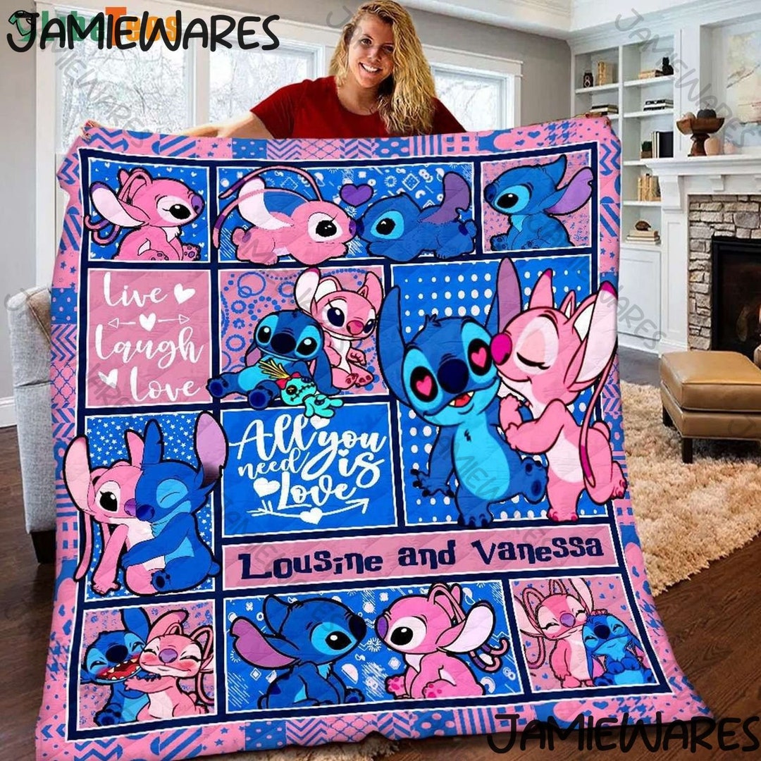 Disney Lilo and Stitch Quilt Blanket Disney Stitch Blanket Etsy