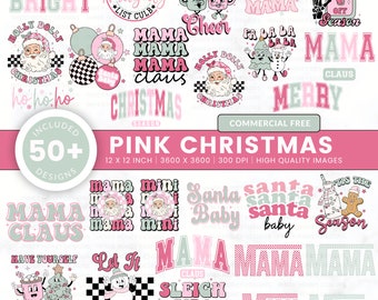 Christmas Png, Retro Christmas Png, Pink Christmas Png, Daisy Png, Winter Png, Png For Shirt, Png File For Sublimation, Christmas Shirt Png