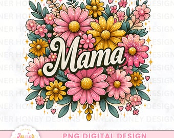 Mothers day png retro mama png mama clipart mom life png sublimation designs trending png floral designs wildflower png dtf png designs