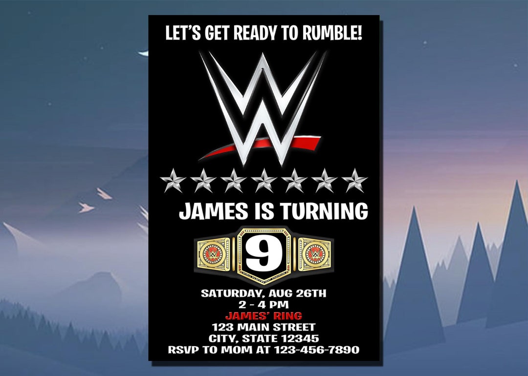 Wrestling Birthday Cards Wwe Birthday Invitations Birthday - Etsy