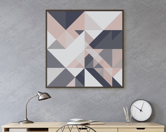Large Square Abstract wall Art Instant Download printable wall art Abstract Geometric Mid-Century Modern Art neutral colors Scandinavian