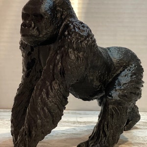 3D Printed Gorilla, Desk Decor, Animal Art, King Kong, Movie Art