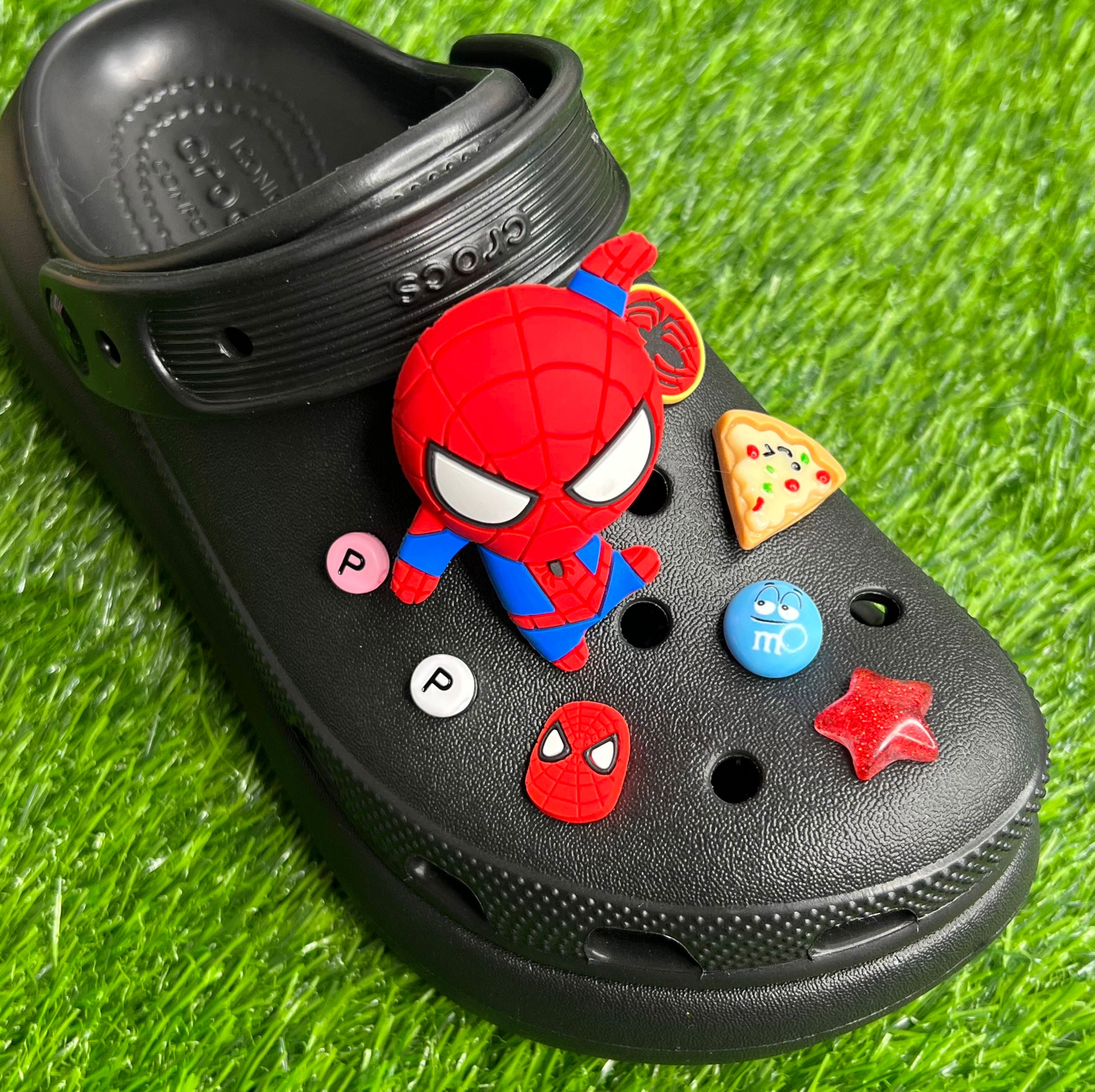 Spiderman Spidey Spin Miles Morales Marvel Avengers style crocs charms shoe  jibbitz superhero croc clog charm jibbit