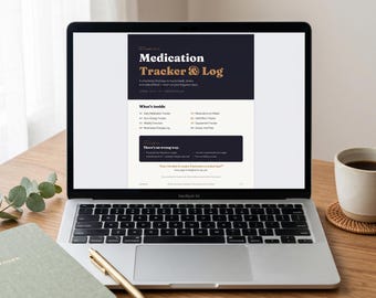 PDF imprimable de suivi des médicaments, carnet de médicaments, suivi des pilules, programme de traitement quotidien des médicaments, suivi des symptômes et des effets secondaires, agenda de santé