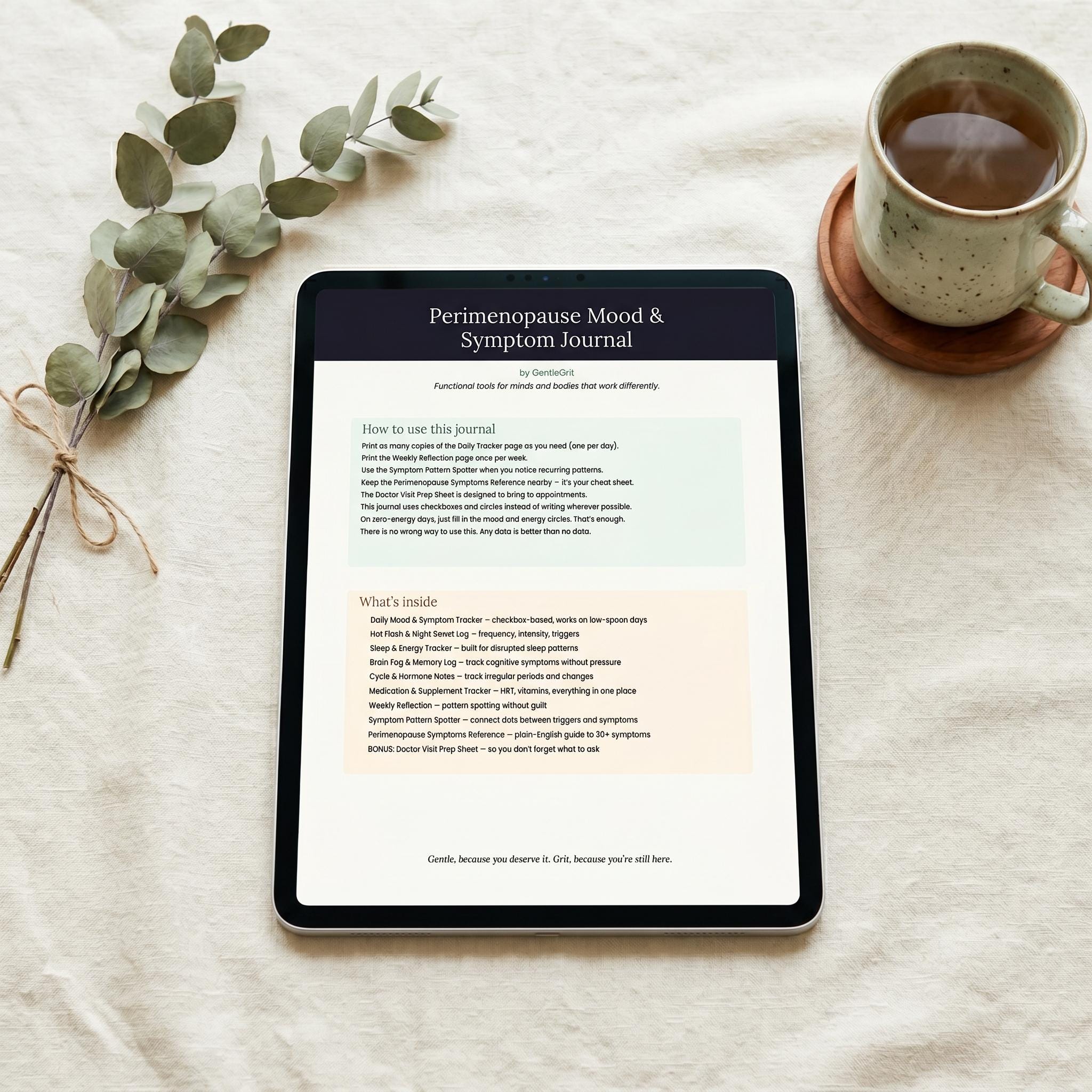 Perimenopause Tracker Printable PDF, Menopause Symptom Journal, Hormone ...