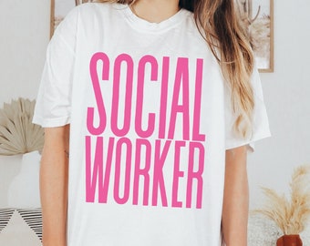 Social Worker Shirt, Social Worker Gift, Caring Social Worker, Big Letter Tshirt, Gift For Social Worker, LSW Gift, MSW Gift, LCSW Gift
