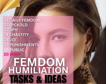 Femdom Humiliation Bundle Tasks & Ideas For Submissive Men | Humiliation Control | FemDom Ideas Guide |  Female Led Relationship | SPH, JOI