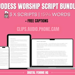 Femdom Goddess Worship Script Bundle | Feet Script | Phone Script | Femdom Tasks | Female Domination | Findom Scripts | LoyalFans | Onlyfans