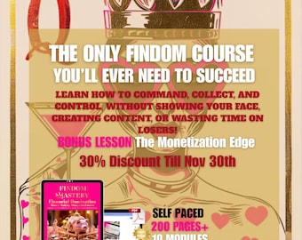 Findom Course 101 | Intro To Findom | Findom 101 for Beginnners | Femdom Script | Findom Ideas |  Faceless Findom Domination | Digital PDF