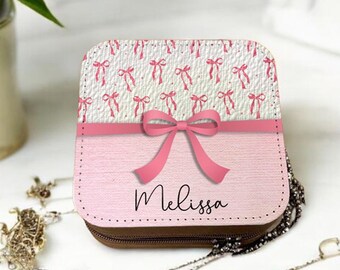 Personalized Jewelry Box Organizer- Earring Necklace Travel Storage, Sport Bag Ring Holder, Friend Birthday Gift, Daughter Gift