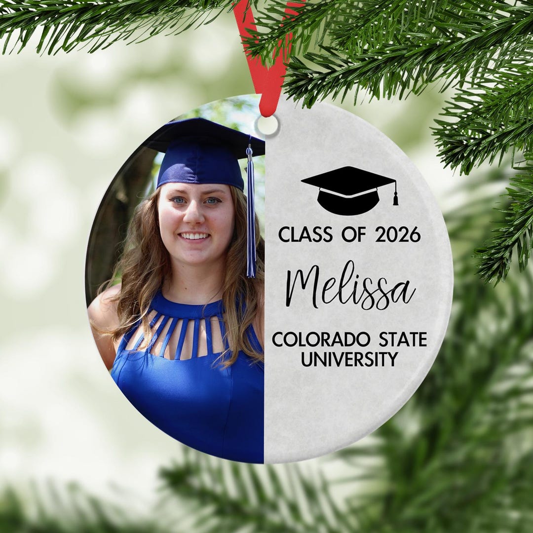 Personalized Graduation Photo Ornament: Class of 2026, Senior Keepsake ...