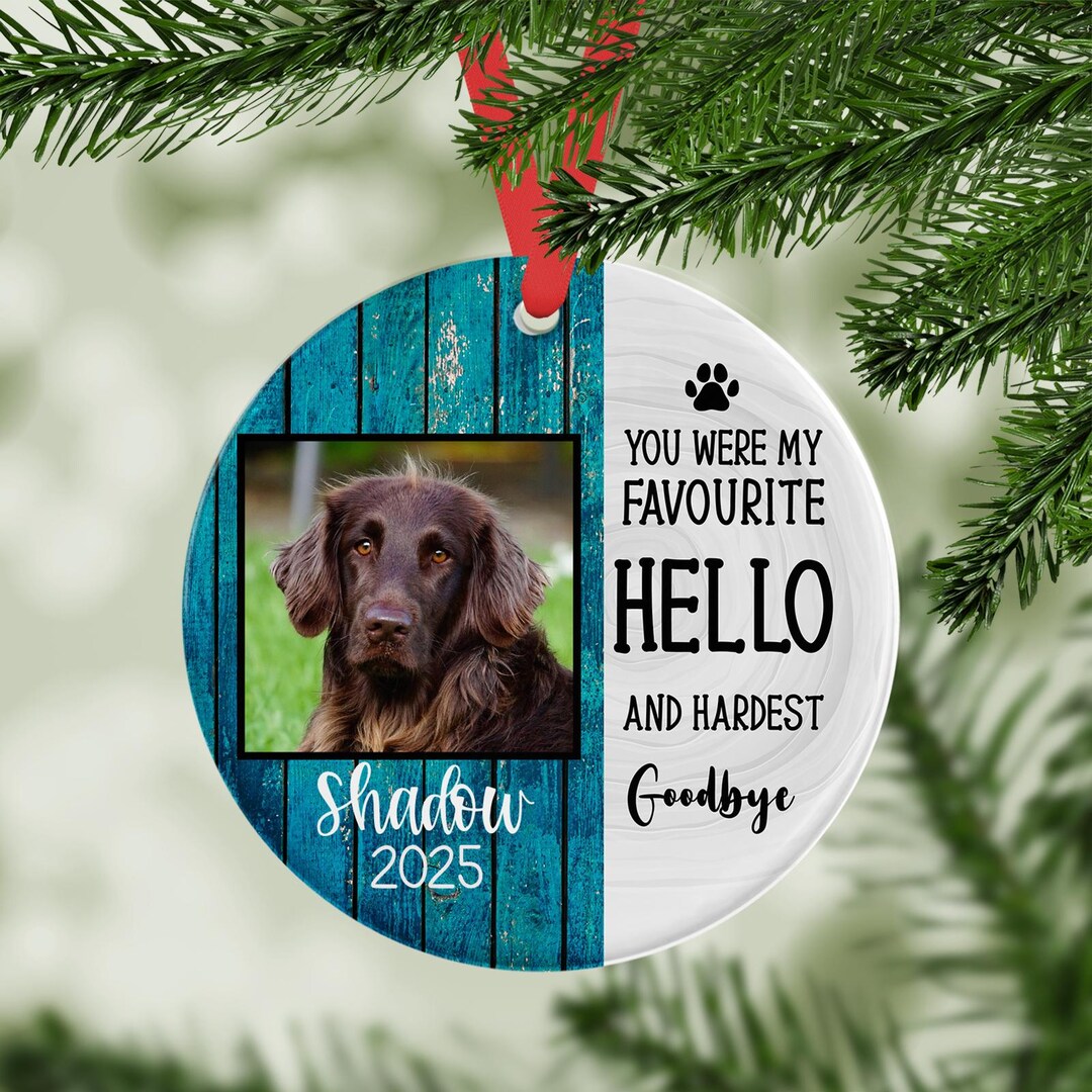 Personalized Pet Memorial Photo Ornament, Picture Dog Loss Keepsake ...