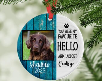 Personalized Pet Memorial Photo Ornament, Picture Dog Loss Keepsake, Loss of Cat Memorial, (ceramic or aluminum 3")