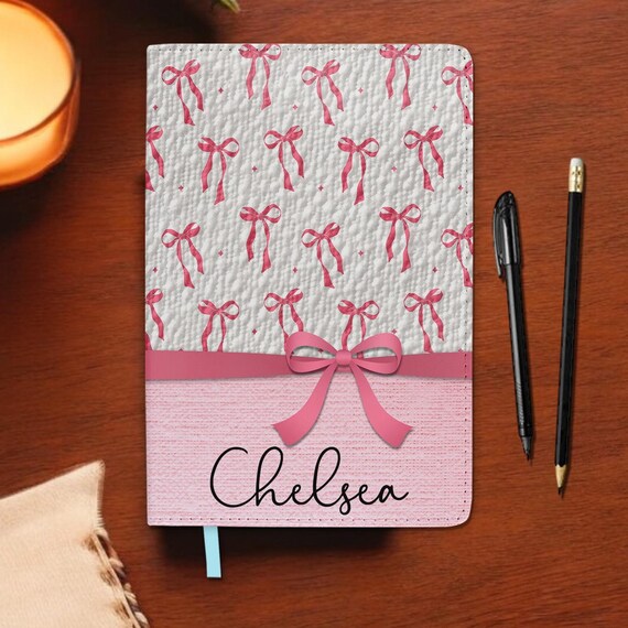 Personalized Preppy Coqette Pink Bow Journal: Gratitude Prayer Teen Girl Diary, Daughter Birthday Notebook, Christmas Gift
