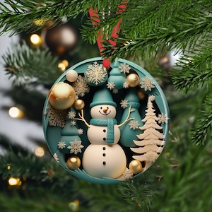 Snowman Ornament Set, 3d Ornament, Ornament Gift Exchange, Snowman Decor, Cute Ornaments, Co Work Gifts, Gift For Neighbor, Friend Gift Idea