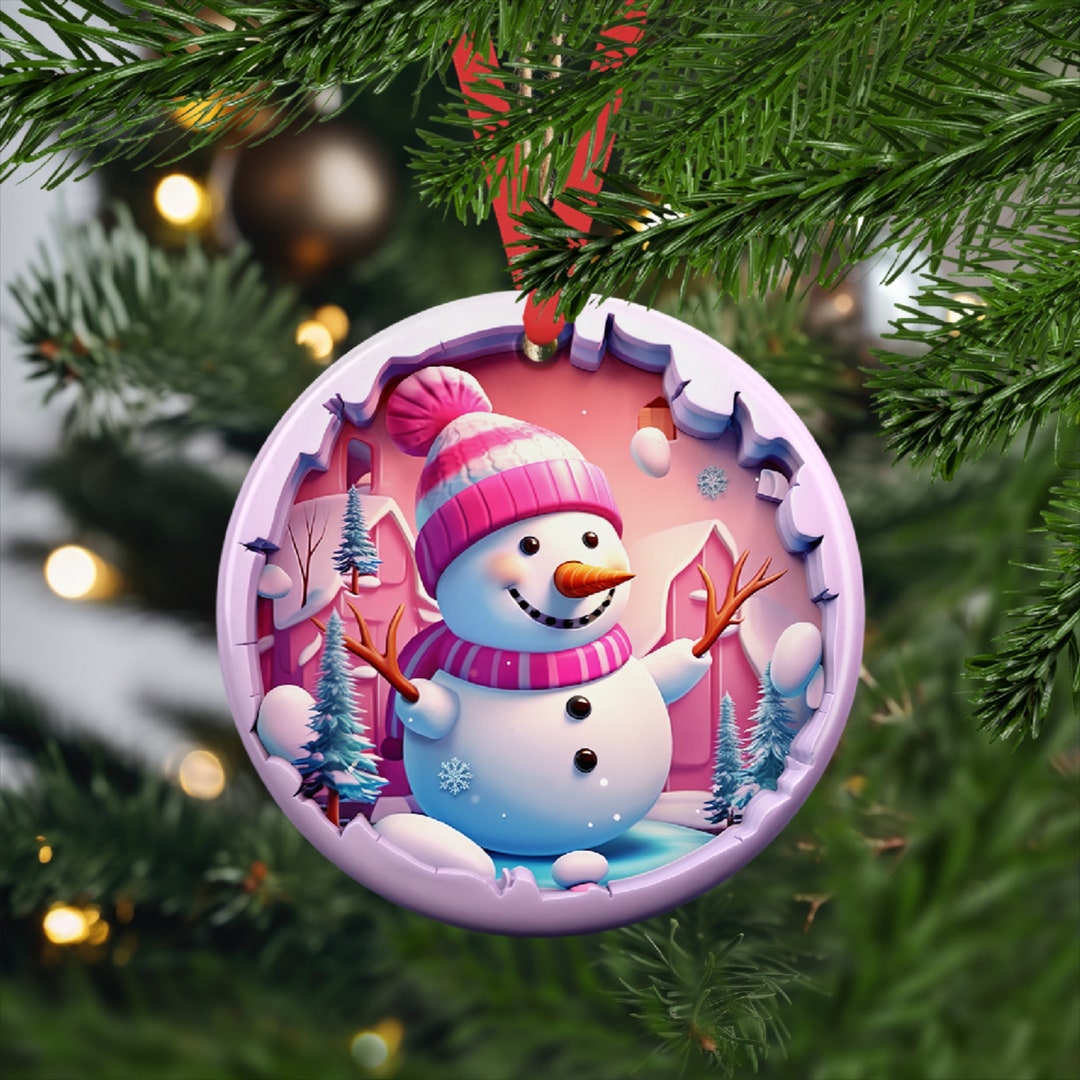 Snowman Ornament Set, 3d Ornament, Ornament Gift Exchange, Cute