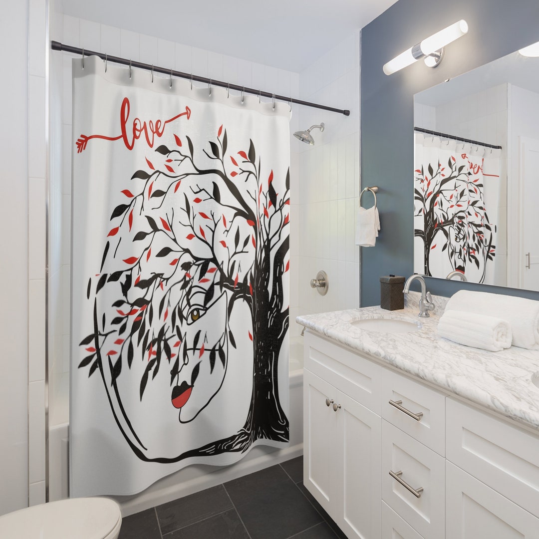 Shower Curtains Fall Bathroom Decor Unique Retro Shower Etsy