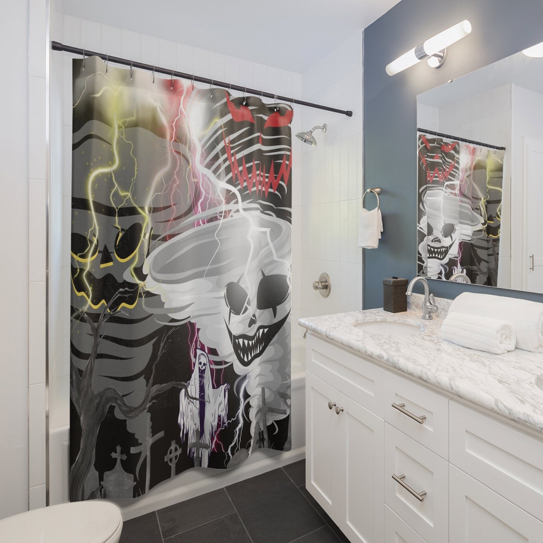 Shower Curtains Fall Bathroom Decor Unique Retro Shower Etsy