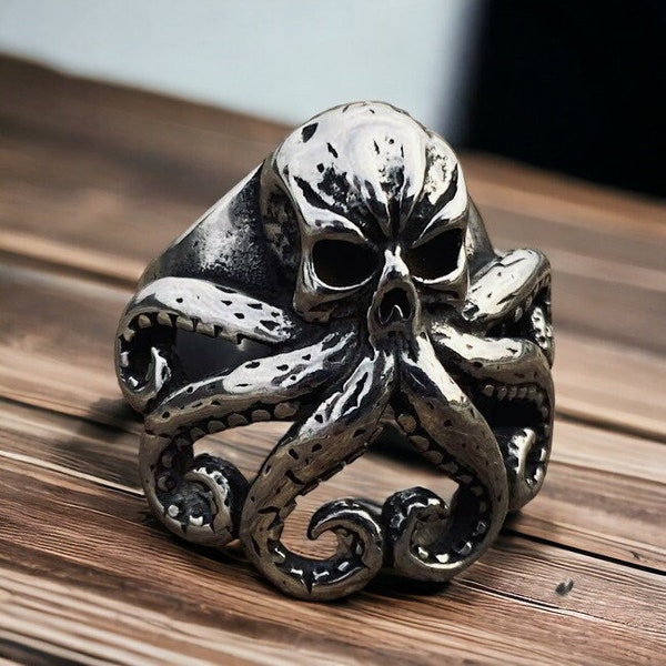 Octopus Ring/ Octopus Tentacle Ring/ Tentacle Ring/ Biker Ring/ Nautical Ring/ Biker Jewelry/ Stainless Steel Ring/ Cool Ring/ Signet Ring