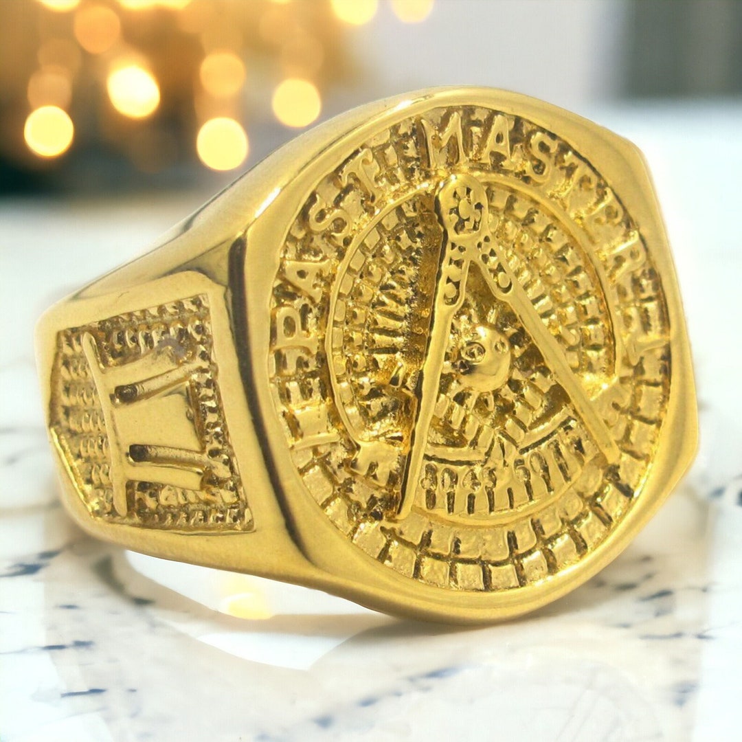 Masonic Past Master Ring/ Gold Freemason Ring/ Past Master Etsy