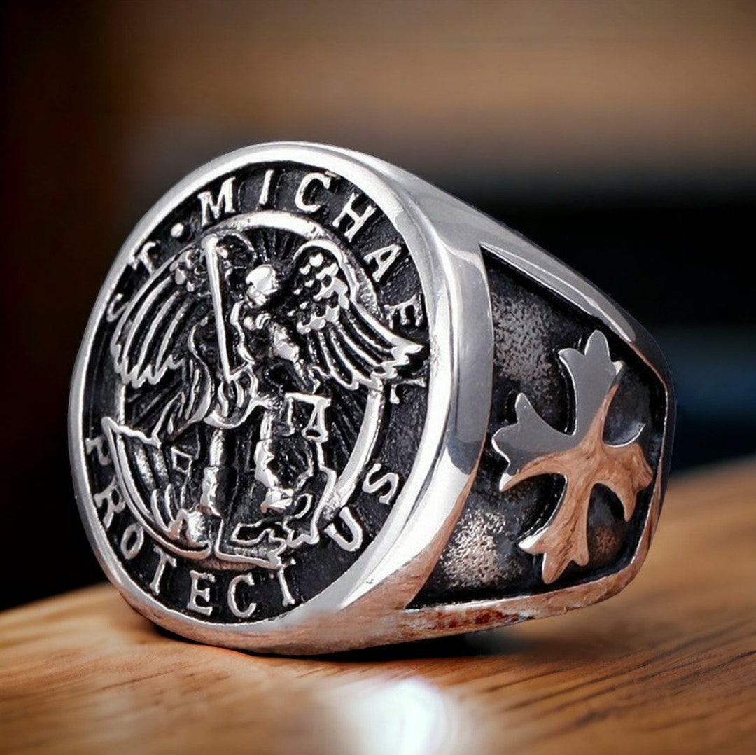 Saint Michael Ring/ Michael Archangel Ring/ Protection Ring/ Stainless Steel Ring/ Religious