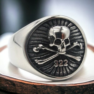 Skull and shop bones society ring
