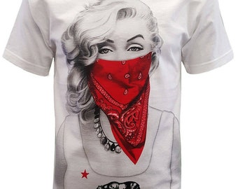 Marilyn bandana Swarovski Long T-shirt white × blue Marilyn bandana Swarovski Long T-shirt white × blue（EBTH