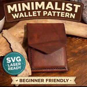 Minimalistisch portemonnee-SVG-patroon | Leren sjabloon voor laser- of handgesneden | Geschikt voor beginners | EDC-portemonnee