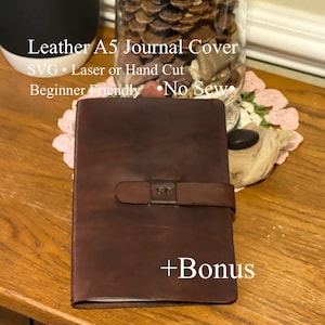A5 Journal Cover SVG Pattern | Leather Template for Laser or Hand Cut | Beginner Friendly