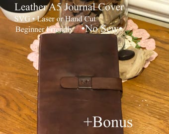 A5 Journal Cover SVG Muster | Leder Template für Laser oder Hand Cut | Anfängerfreundlich