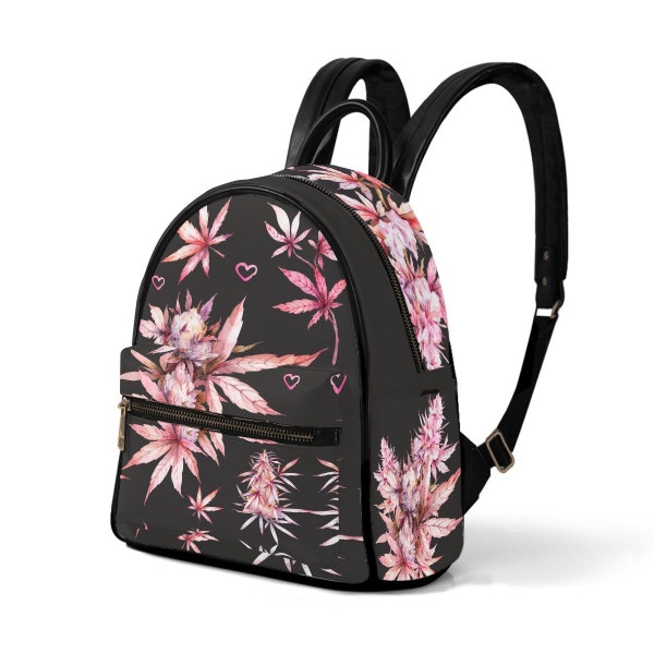 Fall Harvest Small Fashion Backpack, Perfect Gift for Women Who Love Cannabis, 420 Fashion Forward Accessories for Reggae Rise Up, Cali Vibe