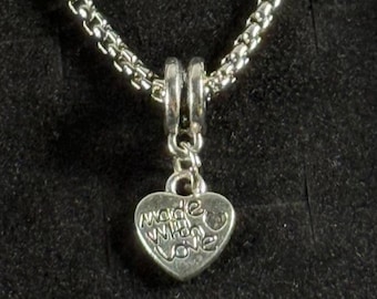 Made With Love charm necklace displayed in a gift box