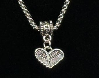 Angel wings heart Love pendant necklace with a gift box