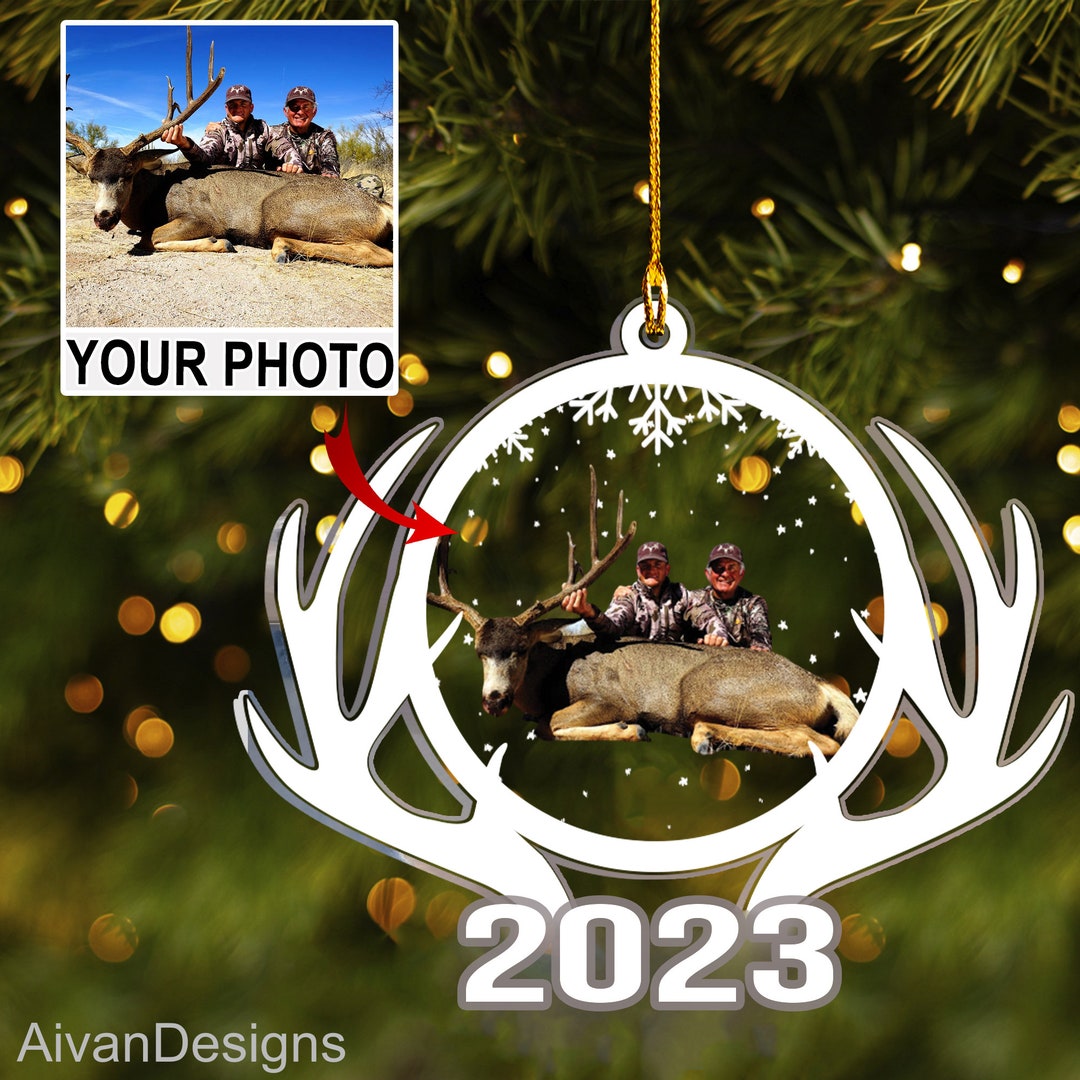 Custom Photo Deer Hunting Tree Ornament Hunting Ornament Etsy