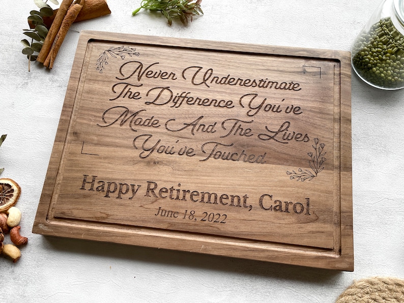 Retirement Cutting Board Retirement Gift Personalized Etsy Canada