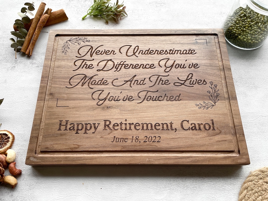 Retirement Cutting Board, Retirement Gift, Personalized Cutting Board