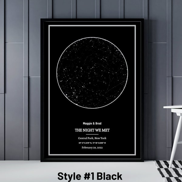 Star Map Poster, The Night We Met, Custom Star Chart, Night You Were Born, Constellation Map, First Date Map, Night Sky By Date Star Map