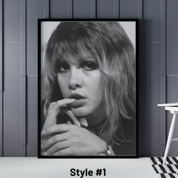 Stevie Nicks Poster, Stevie Nicks Young Smoking Poster, Stevie Nicks Black and White, 60s and 70s Poster, Stevie Nicks Print, Rumours Poster