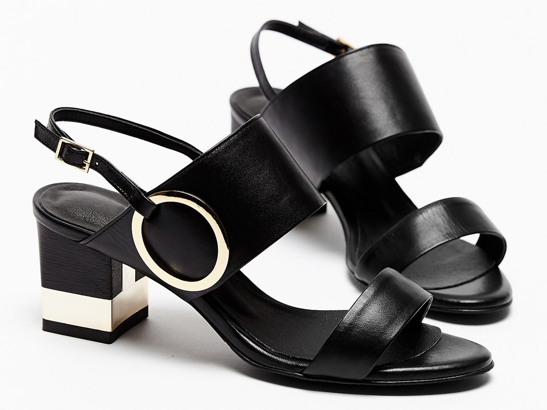 braided block heel sandals