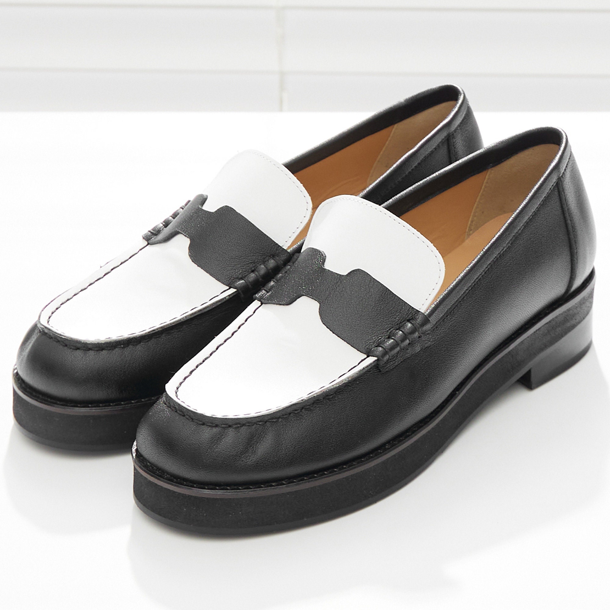 two tone loafers womens