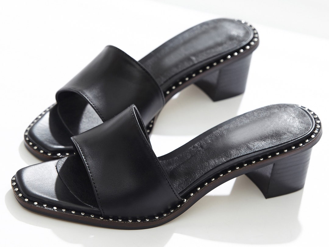 braided block heel sandals