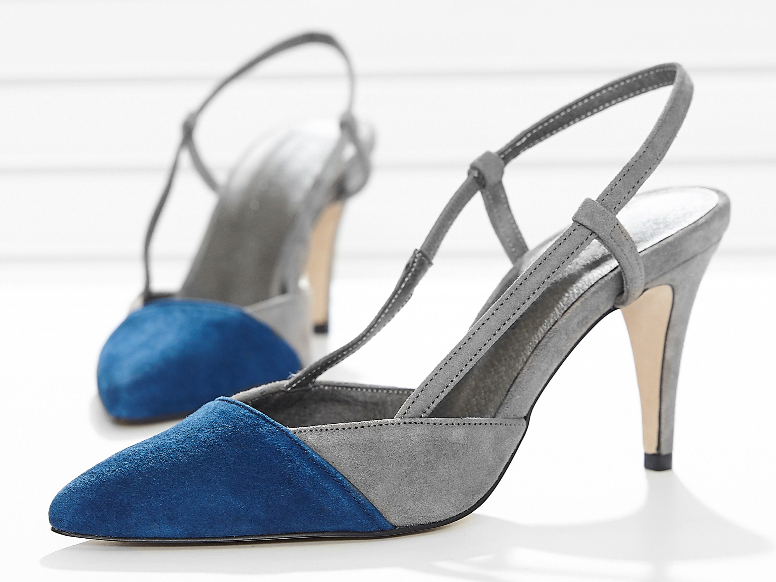 Grey Suede Slingback - Etsy