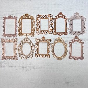 Die Cut Frames for handmade junk journal kit, ephemera, junk journal embellishments, Victorian frames, vintage frame, Set of 10 frames
