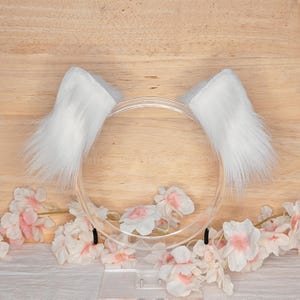 Small Simple White Kitty Cat Ears, Cute Cosplay Kitten headband, Kawaii Petplay, Realistic Furry Animal Ears, Lolita Fashion, Anime, Costume