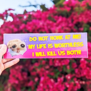 I Will Kill Us Both Bumper Sticker, Waterproof, Glossy, Holographic, Rainbow, Vinyl, Gift, Funny, Cute, Silly, Car Sticker