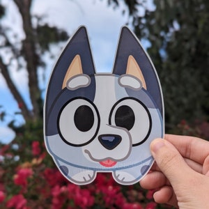 Muffin/Blue Heeler Car Sticker, Decal, Heeler, Blue Dog, Large Sticker, Waterproof, Glossy, Vinyl, Gift, Funny, Cute, Silly